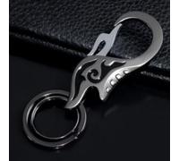 Porte-clés de voiture avec fonction anti-perte et antivol - Pour clé légère de qualité aéronautique usinée CNC, pour taille ou sac, serrure résistante à la rouille (noir)