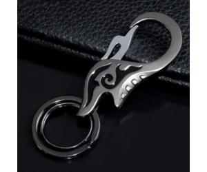 Porte-clés de voiture avec fonction anti-perte et antivol - Pour clé légère de qualité aéronautique usinée CNC, pour taille ou sac, serrure résistante à la rouille (noir)