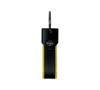 Porte-clés pour voiture Opel, fermeture par anneau, 90 x 20 mm, jaune, logo noir