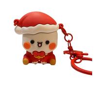 Porte-clés de voiture de vacances, Design de poupée de noël Adorable, porte-clés décoratif en PVC Flexible, père noël pour véhicules, ornement de noël