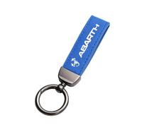 Porte-clés de voiture en cuir,pour Abarth FIAT 695 595 500 competizione 124 Spider PUNTO Portable Multifonction Esthétique Durable Porte-clés de voiture Accessoires,Blue