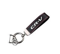 Porte-clés de voiture en cuir,pour Honda CR-V CRV Portable Multifonction Esthétique Durable Porte-clés de voiture Accessoires,Black