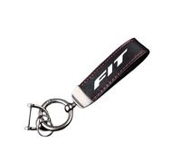 Porte-clés de voiture en cuir,pour Honda FIT Portable Multifonction Esthétique Durable Porte-clés de voiture Accessoires,Black