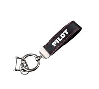 Porte-clés de voiture en cuir,pour Honda PILOT Portable Multifonction Esthétique Durable Porte-clés de voiture Accessoires,Black