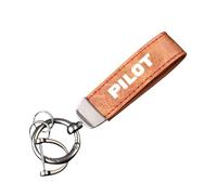 Porte-clés de voiture en cuir,pour Honda PILOT Portable Multifonction Esthétique Durable Porte-clés de voiture Accessoires,Orange