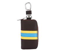 Porte-clés de Voiture en Cuir PU Universel, Pochette pour clés à Distance à Rayures Jaunes et Bleues, étui à Fermeture éclair pour Accessoires de véhicules, Organisateur de