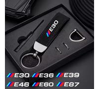 Porte-clés de voiture en cuir suédé, boucle en fer à cheval, pendentif pour BMW E30 E36 E39 E46 E60 E87 E90, accessoires de style automobile