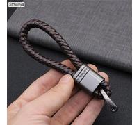 Porte-Clés De Voiture En Cuir Tissé À La Main Hommes Femmes Corde Porte-Clés Taille Porte-Clés Breloque Hey Holder Cadeau Bijoux K2098 - Type Coffee2