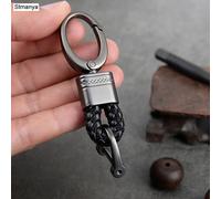 Porte-Clés De Voiture En Cuir Tissé À La Main Hommes Femmes Corde Porte-Clés Taille Porte-Clés Breloque Hey Holder Cadeau Bijoux K2098 - Type Black1