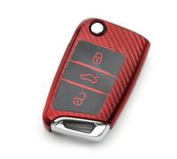 Porte-clés de voiture en Fiber de carbone, pour Volkswagen Golf/Passat/Toucan, housse de Protection TPU pour télécommande