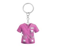 Porte-clés de voiture inspiré du personnel de médecine - Design double face - Résistant à la décoloration - Pour un usage quotidien - Breloque à suspendre - Décoration de voiture d'infirmière mignonne