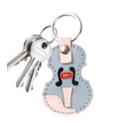 Porte-clés de voiture léger et portable décoratif avec pendentif violon | Sac de violon élégant en cuir rétro fait à la main pour les amateurs de musique
