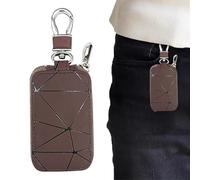 Porte-clés de voiture - Poche avec design géométrique pour rangement,protecteur en cuir PU pour télécommande de voiture, pour cartes pièces et petits objets