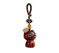 Porte-Clés De Voiture, Porte-Bagages en Bois De Santal en Forme De Chat Chaton Porte-clés en bois Chat Porte-clés, Chat Figure Porte-clés Pendentif lanière pour téléphone Portable