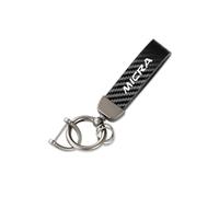 Porte clés de Voiture Porte-clés Accessoires Compatible avec pour Nissan Micra K11 K12 K13 K14 - Fibre de Carbone métallique - Cadeaux d'amateur de Voiture,S