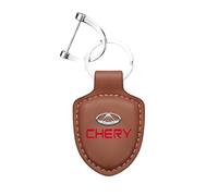 Porte-clés de voiture,pour Chery X70S X90 X95 Plus Traveller Pro DASHING X-1 Plus DTC cuir personnalisé Porte Clef avec Logo Anti-Perte Rotation 360°Cadeau Voiture Accessoires,Brown