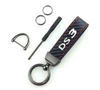 Porte-clés de Voiture, pour Citroen DS3 Clé de Voiture Anneau Homme et Femme Multifonction Voiture Accessoires,Red