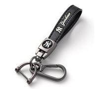 Porte-clés de voiture pour fans de baseball des Yankees de New York - Lanière en cuir pour porte-clés de voiture - Souvenir/cadeau pour homme et femme - NY Yankees