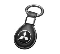 Porte-Clés de Voiture pour Mitsubishi Lancer Evolution 2008-2014, Porte-Clés en Cuir avec Logo Porte Clef pour Fans de Course Clé Voiture Accessoire pour Homme et Femme,Black