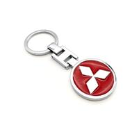 Porte-clés de Voiture pour Mitsubishi Outlander ASX Space Star Eclipse Cross L200 Colt, Porte-clés avec Le Logo pour Voiture Porte Clé Portable Multifonction Voiture Accessoire,Red