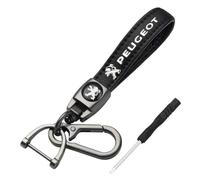 Porte-Clés de Voiture pour Peugeot 2008 II Active/2008 GT/2008 Active Business 2019-2024, Porte Clés en Cuir avec Articulation Rotative à 360° Anneau en D Anti-Perte Tournevis,Bla-CK-L