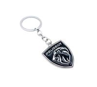 Porte-Clés de Voiture pour Peugeot 9x8 2021 2022 2023, Porte-Clés en Métal avec Logo Porte Clef pour Fans de Course Clé Voiture Accessoire pour Homme et Femme,Silver-Black