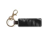 Porte-clés de voiture universel élégant en cuir noir avec flux de cheveux pour homme et femme