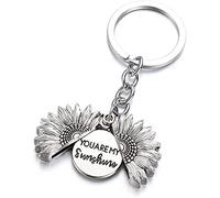 Porte-clés de voiture vintage avec pendentif en forme de fleur « You are my sunshine » pour femme, Medium, Autres pierres précieuses