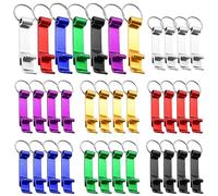Porte-clés décapsuleur de 35 pièces, porte-clés de barre de griffe en aluminium, ouvre-bouteille de bière de poche avec porte-clés en forme de soda, décapsuleur de bière, 7 couleurs