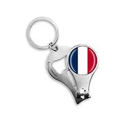 Porte-clés décapsuleur et coupe-ongles avec pendentif drapeau national de France