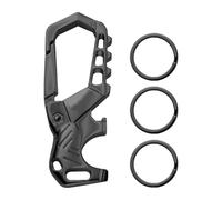 Porte-clés décapsuleur | Porte-clés en métal | Gadget de survie portable et compact avec tournevis et 3 anneaux pour clés pour hommes, femmes et barmans