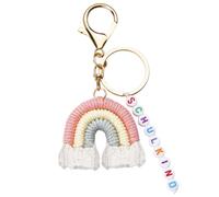 Porte-clés d'écolier arc-en-ciel, Porte clef personnalisable, porte clé original avec perles colorées, cadeau personnalisé pour école, porte cles enfant, idée cadeau rentrée