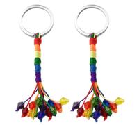 Porte-clés Décoratif 2 Pièces Pendentif, Arc-en-ciel à Pompon