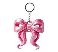 Porte-clés décoratif avec boucle supérieure et queues bou s sculptées, accessoires de à main rigides pour sacs à, et transport quotidien