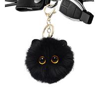 Porte-clés décoratif | Boule en peluche en forme de chat, gadgets de collection, décoration esthétique pour les amoureux des animaux, adultes, épouse, petite amie, mère, Noir , Refer to description