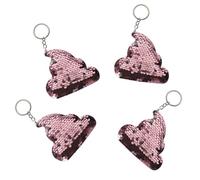 Porte-clés Décoratif de Caca à Paillettes Rose 4 Pièces
