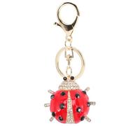 porte-clés Décoratif en Cristaux Forme Insecte Rouge à Sept Points Breloque porte-clés Suspendue pour Paquet à Main Accessoire Coloré et Scintillant Décor de