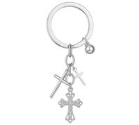 Porte-Clés Décoré avec Croix en Métal, Symbole de Foi et de Dévotion, Accessoire Raffiné pour Célébrer la Spiritualité Chrétienne,Bagages Décor