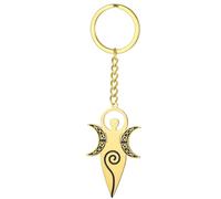Porte-clés déesse celtique de la fertilité Porte-clés spirale triple lune déesse Bijoux amulette magique païenne wicca Cadeau