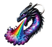 Porte-clés dégradé en acrylique pour sac à dos - Porte-clés feu de dragon chinois | Souffle de dragon | Ornement portable de style chinois | Porte-clés dragons 2D | Pendentif créatif pour homme et