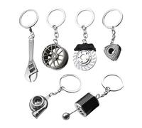 Porte-Clés D'Éléments De Pièces Automobiles, Porte-Clés Créatifs, Porte-Clés en Métal, Porte-Clés Personnalisés À La Mode, Porte-Clés Cadeaux, 6 Pièces