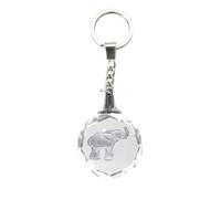 Porte-clés Deluxebase Crystal Silhouette d'Animal en verre Crystal Glass Dome. Cadeaux uniques pour les femmes avec porte-clés en cristal., Éléphant, S