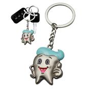 Porte-clés dentiste, porte-clés à dents | Cadeau mignon en forme de dent à suspendre | Design créatif de dent en forme de dent de dent - Porte-clés en alliage en forme de dent - Cadeau mignon,