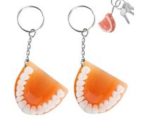 Porte-clés dents,2 pièces Dents Résine Keychians halloween porte-clés,dentiste décoration,Porte-Bonheur en métal,pour Hommes,Femmes et Enfants
