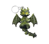 Porte-clés détaillé de dragon occidental imprimé en 3D avec aile articulée et accessoires de porte-clés faits à la main Figurine de dragon réglable