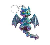 Porte-clés détaillé de dragon occidental imprimé en 3D avec aile articulée et accessoires de porte-clés faits à la main Figurine de dragon réglable