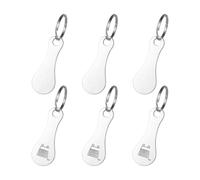 Porte-Clés D'Étiquette De Supermarché 6 Pièces, Étiquettes En Acier Inoxydable, Porte-Clés À Puce De Caddie, Étiquettes De Supermarché Portables