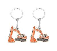 Porte-Clés D'Excavatrice 2 Pièces, Porte-Clés De Dessin Animé Créatif, Porte-Clés en Métal, Porte-Clés Intéressants, Porte-Clés Cadeaux