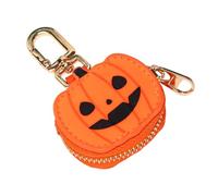 Porte-clés d'Halloween en cuir avec citrouille et toile d'araignée - Accessoire pour femme - Décoration de sac à dos, citrouille