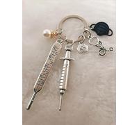 Porte-clés d'infirmière sur le thème médical avec masque, seringue stéthoscope et breloques pour capuchon, cadeau pour infirmières, médecins et travailleurs de la santé